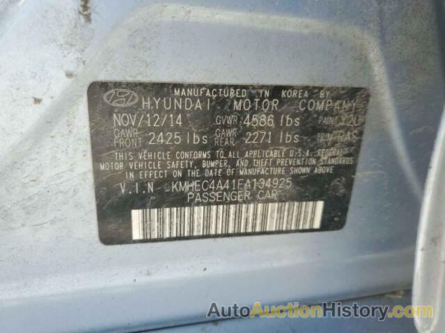 HYUNDAI SONATA HYBRID, KMHEC4A41FA134925