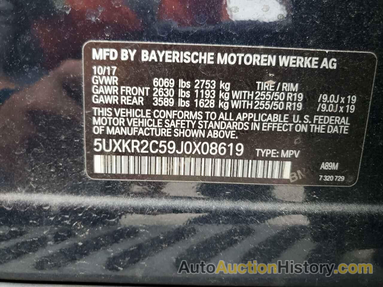 BMW X5 SDRIVE35I, 5UXKR2C59J0X08619