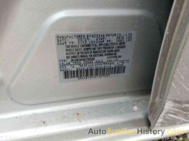 NISSAN SENTRA S, 3N1AB7AP4KY359009