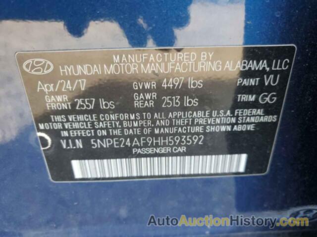 HYUNDAI SONATA SE, 5NPE24AF9HH593592