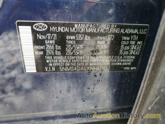 HYUNDAI SANTA FE LIMITED, 5NMS4DALXNH411667