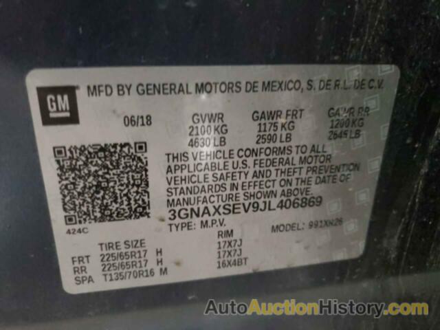 CHEVROLET EQUINOX LT, 3GNAXSEV9JL406869