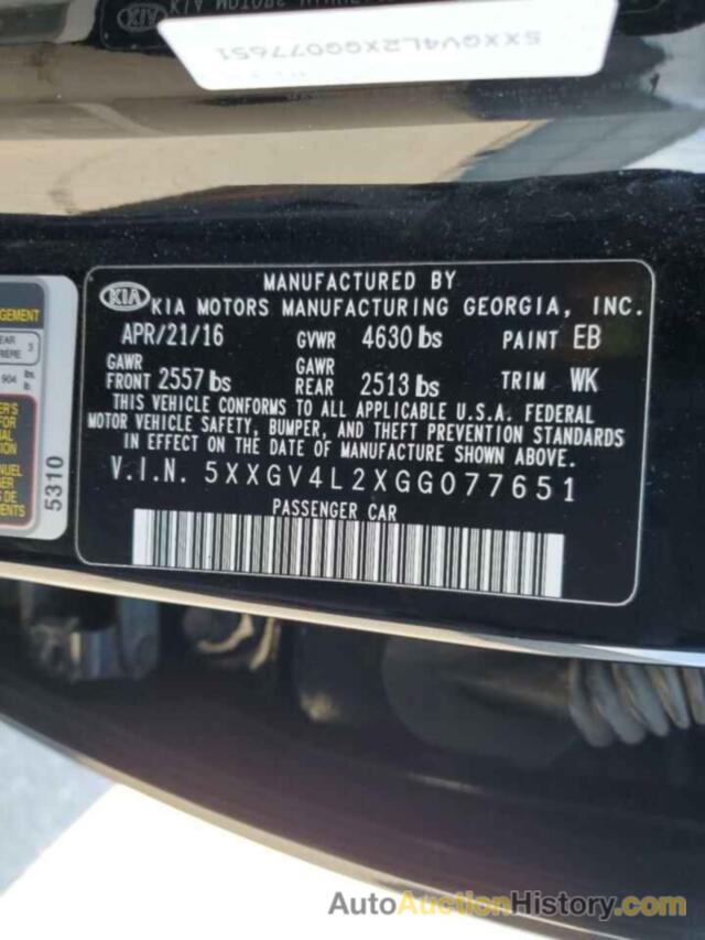 KIA OPTIMA SXL, 5XXGV4L2XGG077651