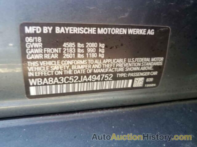 BMW 3 SERIES XI, WBA8A3C52JA494752
