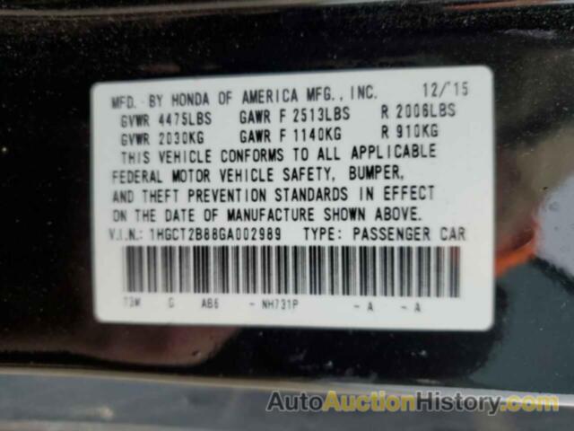 HONDA ACCORD EXL, 1HGCT2B88GA002989