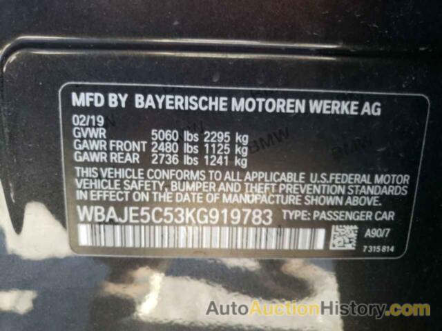BMW 5 SERIES I, WBAJE5C53KG919783