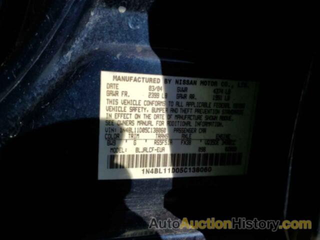 NISSAN ALTIMA SE, 1N4BL11D05C138060