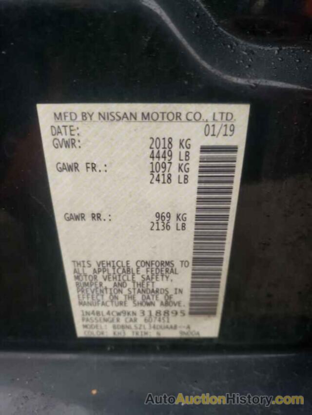 NISSAN ALTIMA SR, 1N4BL4CW9KN318895