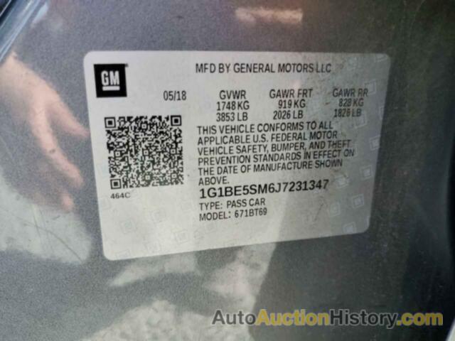 CHEVROLET CRUZE LT, 1G1BE5SM6J7231347