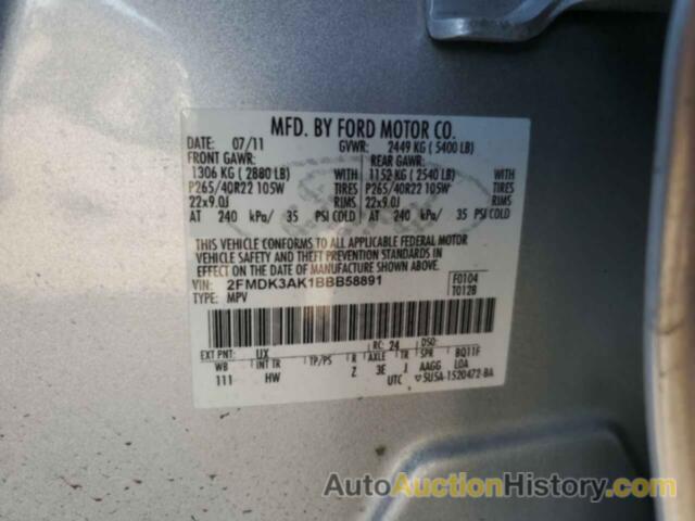 FORD EDGE SPORT, 2FMDK3AK1BBB58891