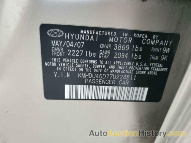 HYUNDAI ELANTRA GLS, KMHDU46D77U224811