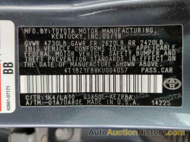 TOYOTA AVALON XLE, 4T1BZ1FB8KU004057