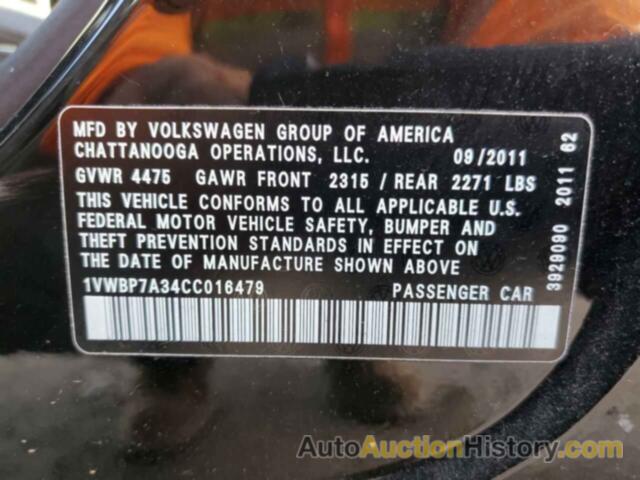 VOLKSWAGEN PASSAT SE, 1VWBP7A34CC016479