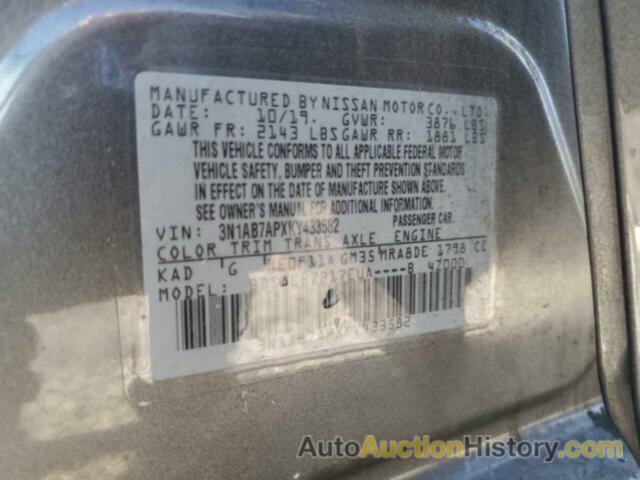 NISSAN SENTRA S, 3N1AB7APXKY433582