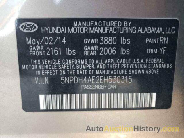 HYUNDAI ELANTRA SE, 5NPDH4AE2EH530315