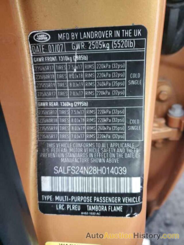 LAND ROVER LR2 SE TECHNOLOGY, SALFS24N28H014039