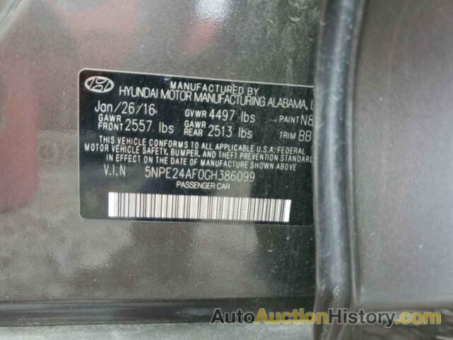 HYUNDAI SONATA SE, 5NPE24AF0GH386099