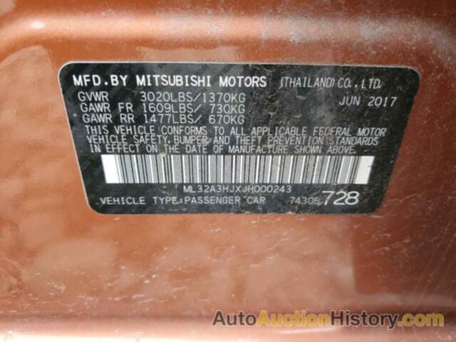 MITSUBISHI MIRAGE ES, ML32A3HJXJH000243