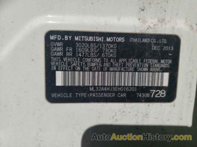 MITSUBISHI MIRAGE ES, ML32A4HJ3EH016201