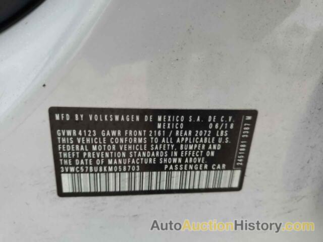 VOLKSWAGEN JETTA S, 3VWC57BU8KM058703