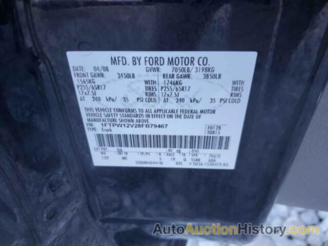 FORD F-150 SUPERCREW, 1FTPW12V28FB79467