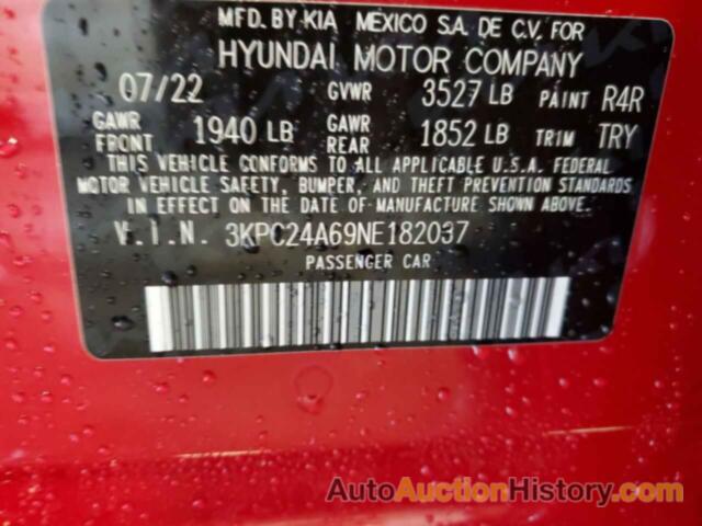 HYUNDAI ACCENT SE, 3KPC24A69NE182037