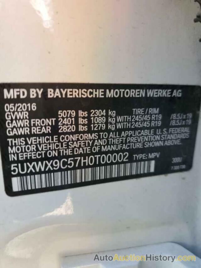 BMW X3 XDRIVE28I, 5UXWX9C57H0T00002
