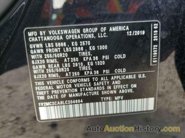 VOLKSWAGEN ATLAS SEL, 1V2MC2CA8LC204684