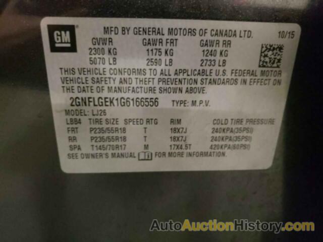 CHEVROLET EQUINOX LTZ, 2GNFLGEK1G6166556