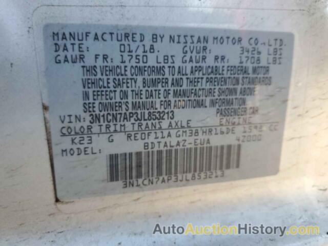 NISSAN VERSA S, 3N1CN7AP3JL853213