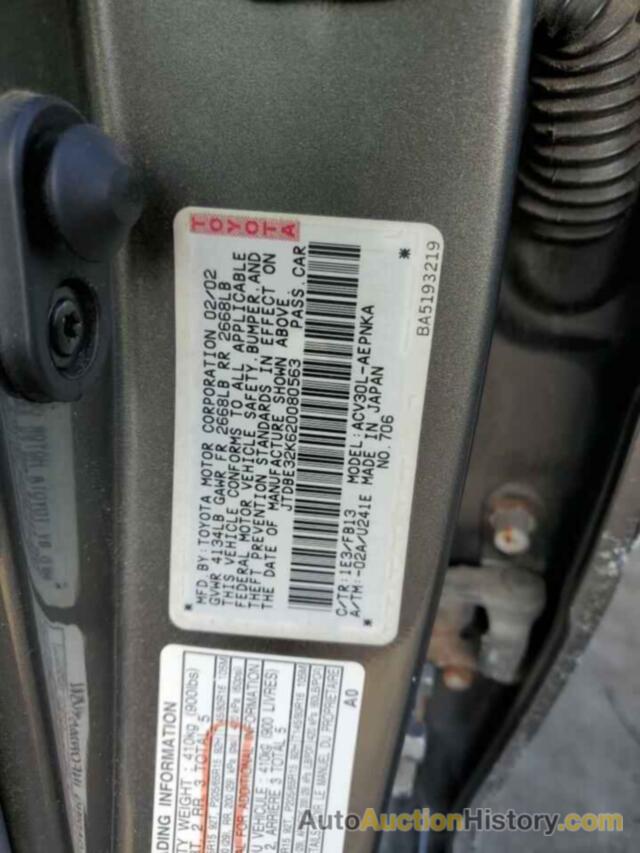 TOYOTA CAMRY LE, JTDBE32K620080563