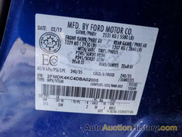 FORD EDGE LIMITED, 2FMDK4KC4DBA02005