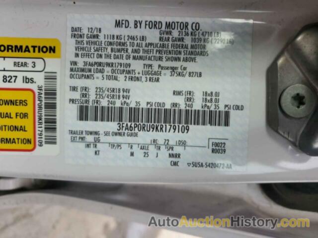 FORD FUSION TITANIUM, 3FA6P0RU9KR179109