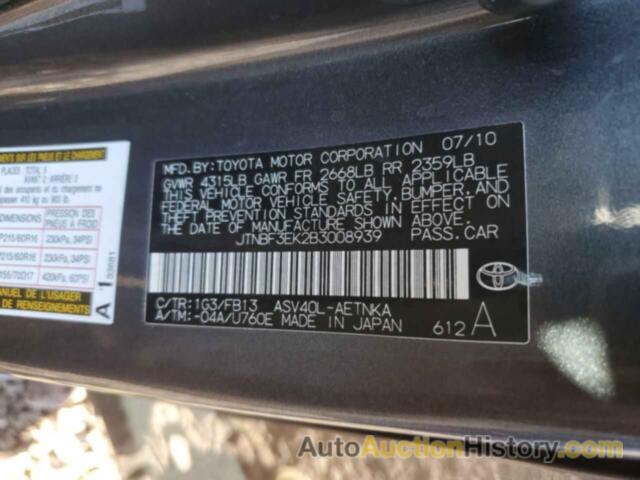 TOYOTA CAMRY BASE, JTNBF3EK2B3008939