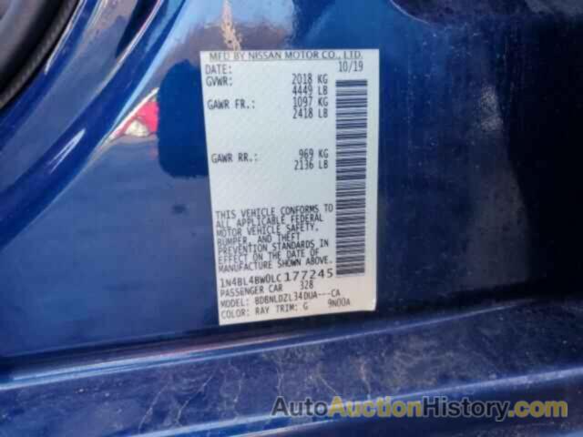 NISSAN ALTIMA S, 1N4BL4BW0LC177245