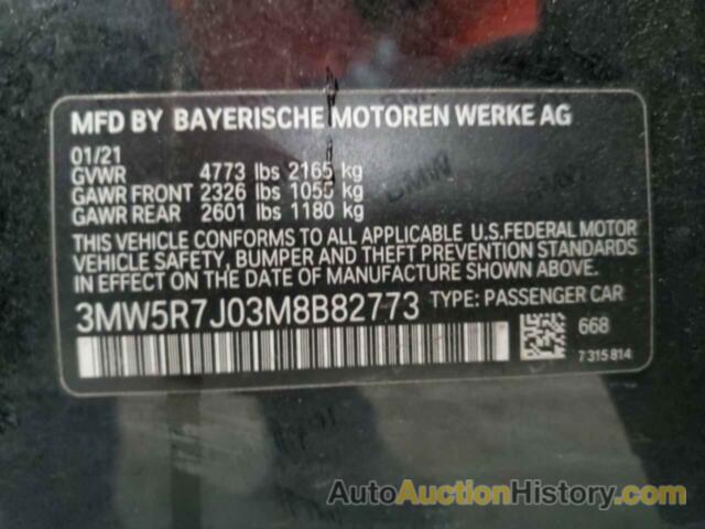 BMW 3 SERIES, 3MW5R7J03M8B82773