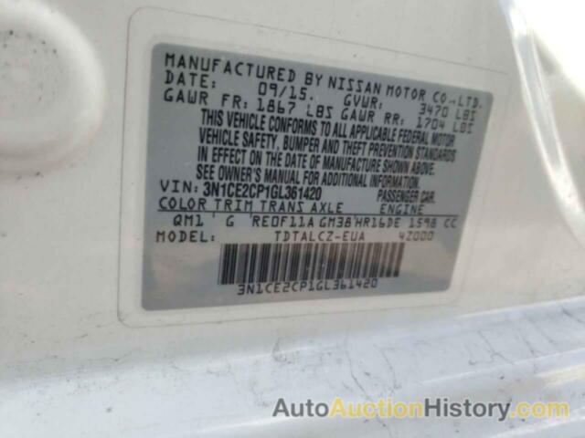 NISSAN VERSA S, 3N1CE2CP1GL361420