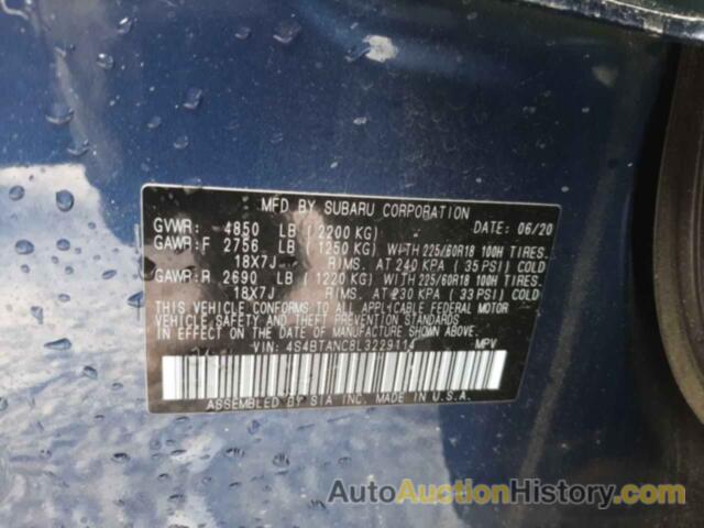 SUBARU OUTBACK LIMITED, 4S4BTANC8L3229114