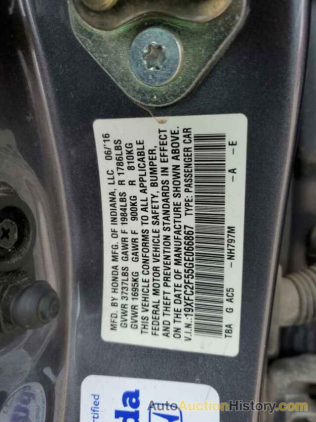 HONDA CIVIC LX, 19XFC2F55GE066867