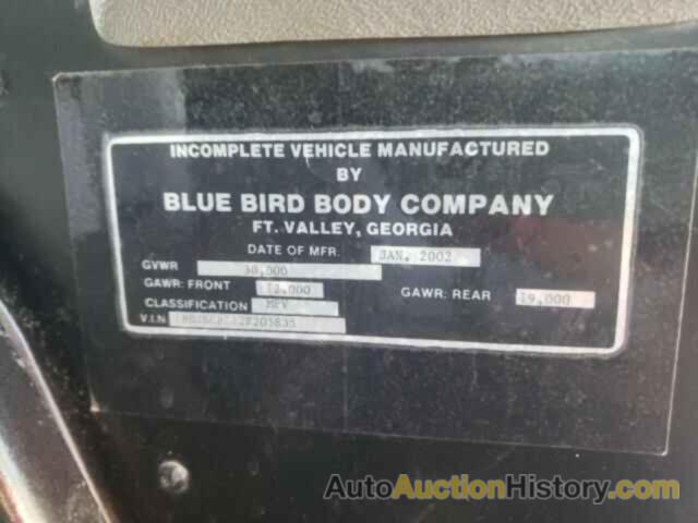 BLUE BIRD ALL MODELS, 1BDJNCP712F205835