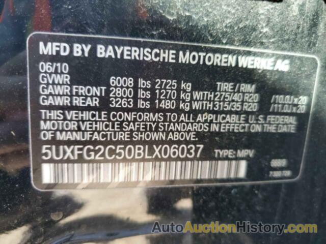 BMW X6 XDRIVE35I, 5UXFG2C50BLX06037