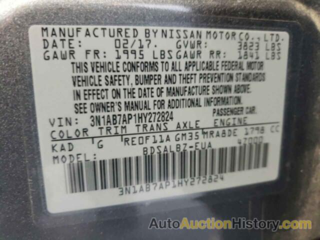 NISSAN SENTRA S, 3N1AB7AP1HY272824