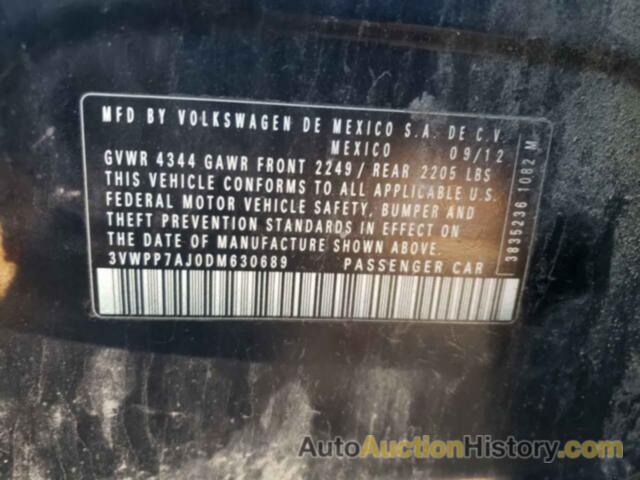 VOLKSWAGEN JETTA S, 3VWPP7AJ0DM630689