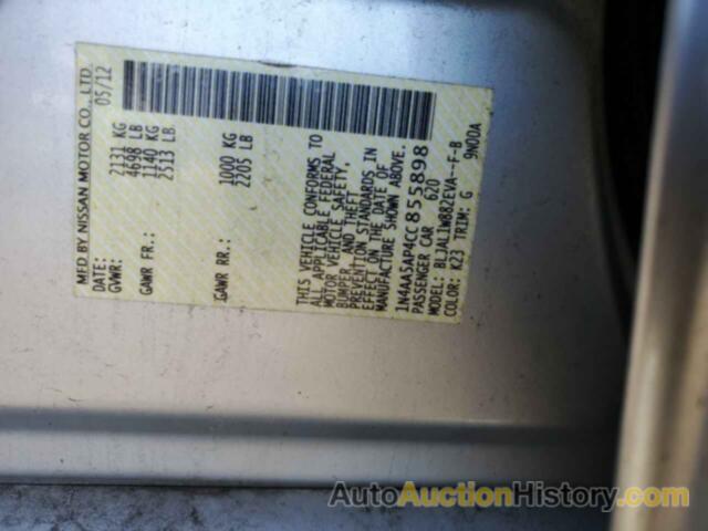 NISSAN MAXIMA S, 1N4AA5AP4CC855898