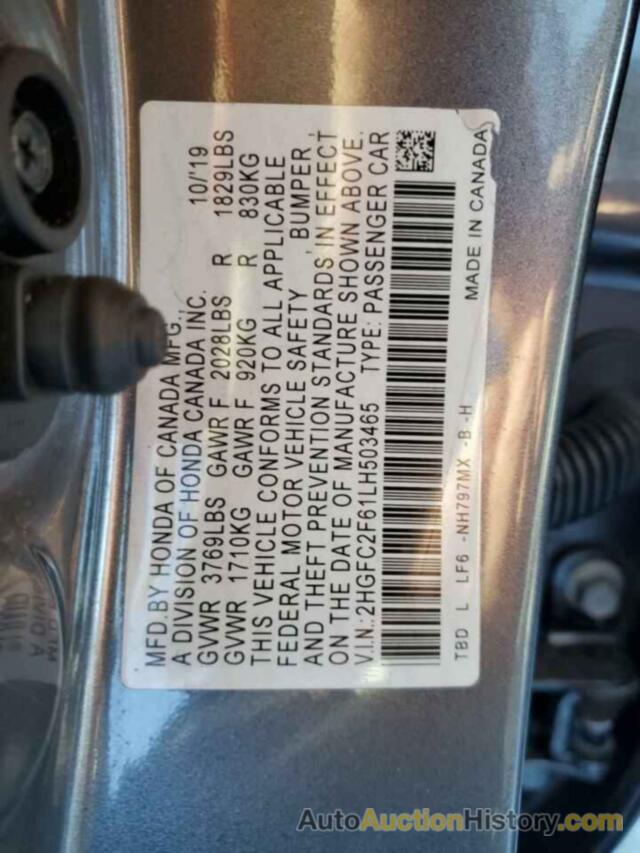 HONDA CIVIC LX, 2HGFC2F61LH503465