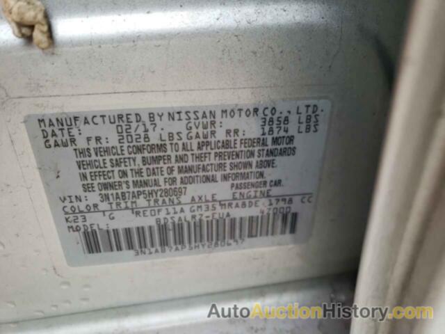 NISSAN SENTRA S, 3N1AB7AP5HY280697