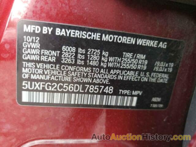 BMW X6 XDRIVE35I, 5UXFG2C56DL785748