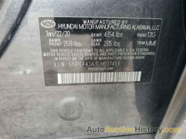 HYUNDAI SONATA SEL, 5NPEF4JA3LH027459