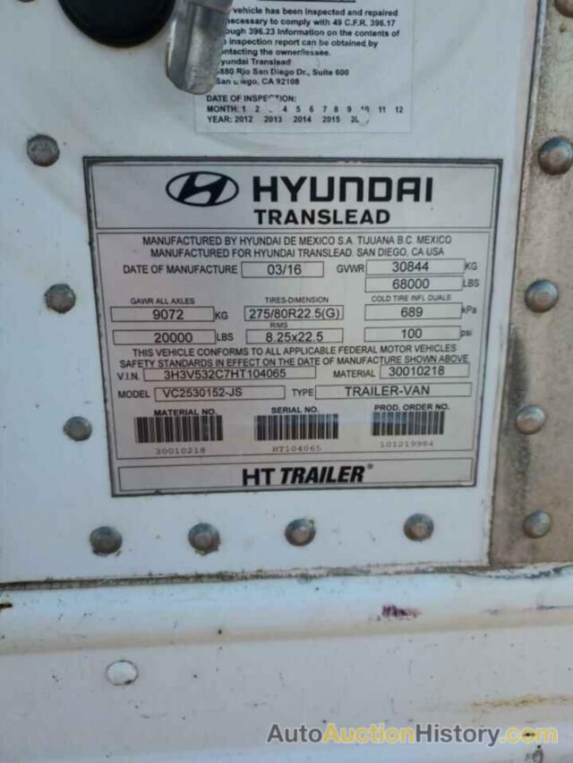 HYUNDAI TRAILER, 3H3V532C7HT104065