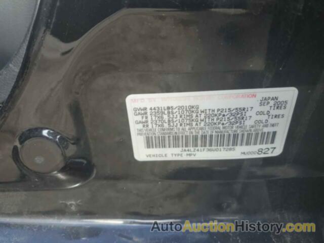 MITSUBISHI OUTLANDER SE, JA4LZ41F36U017285